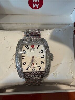 Michele XL Urban Stainless Steel Diamond Watch